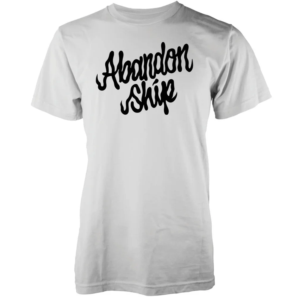 T-Shirt Homme Fuzz Script Logo Abandon Ship - Blanc - S - Blanc Image 1