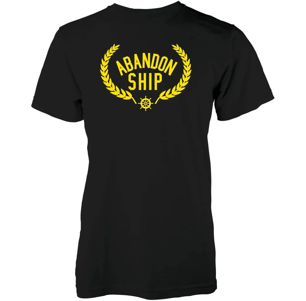 T-Shirt Homme Golden Crest Logo Abandon Ship -Noir - S - Noir Image 1