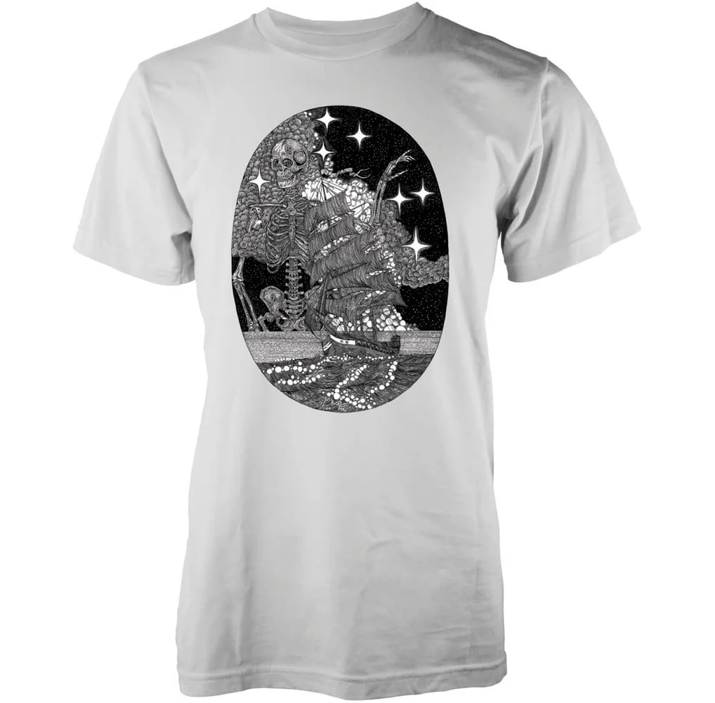 T-Shirt Homme Skeleton At Sea Abandon Ship - Blanc - S - Blanc Image 1