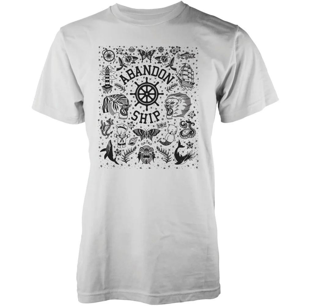 T-Shirt Homme Wall Flash Abandon Ship -Blanc - S - Blanc Image 1