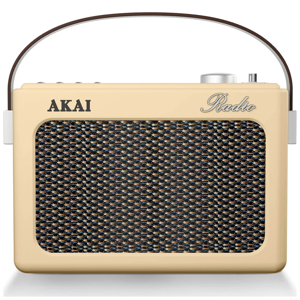 Radio DAB Sans Fil avec écran LCD Akai Retro Vintage -Beige Image 1