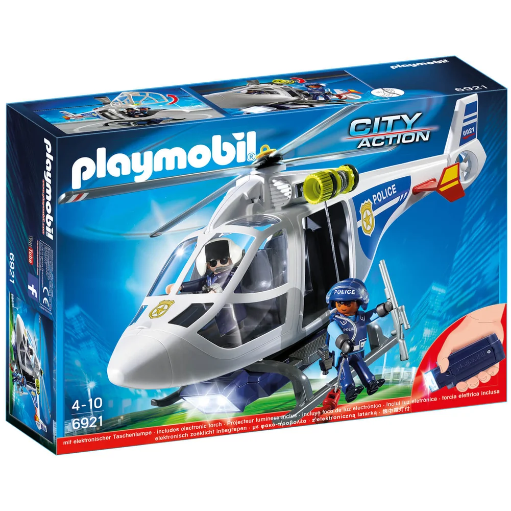 Hélicoptère de police avec projecteur de recherche (6921) - Playmobil City Action Image 1