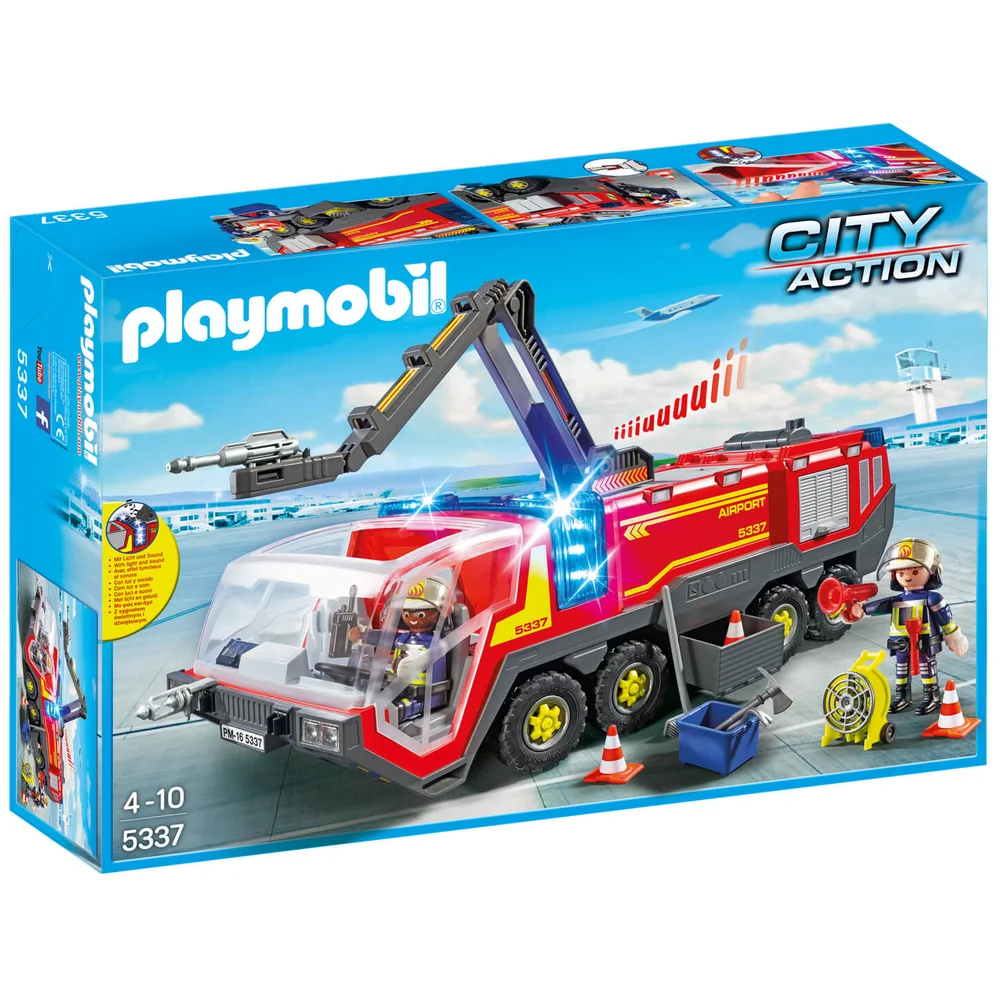 Playmobil City Action Pompiers avec Véhicule Aéroportuaire (5337) Image 1