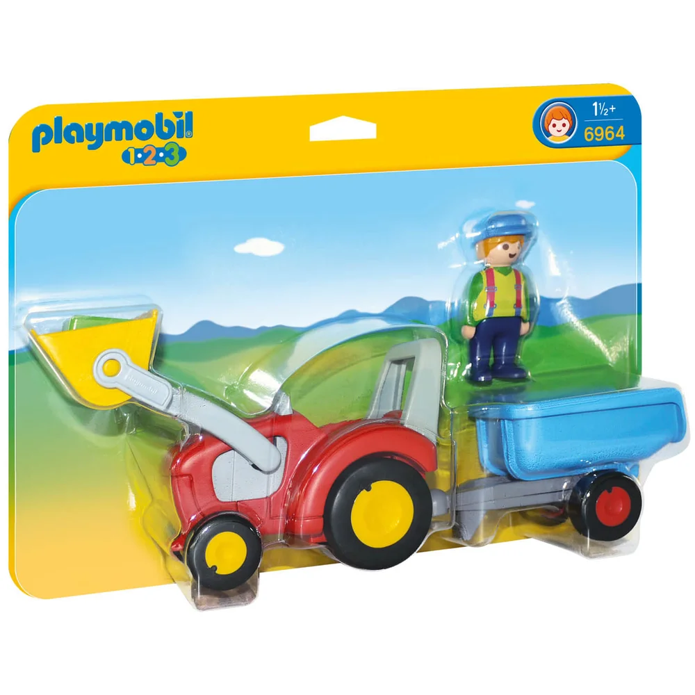 Fermier avec tracteur et remorque (6964) -Playmobil Image 1