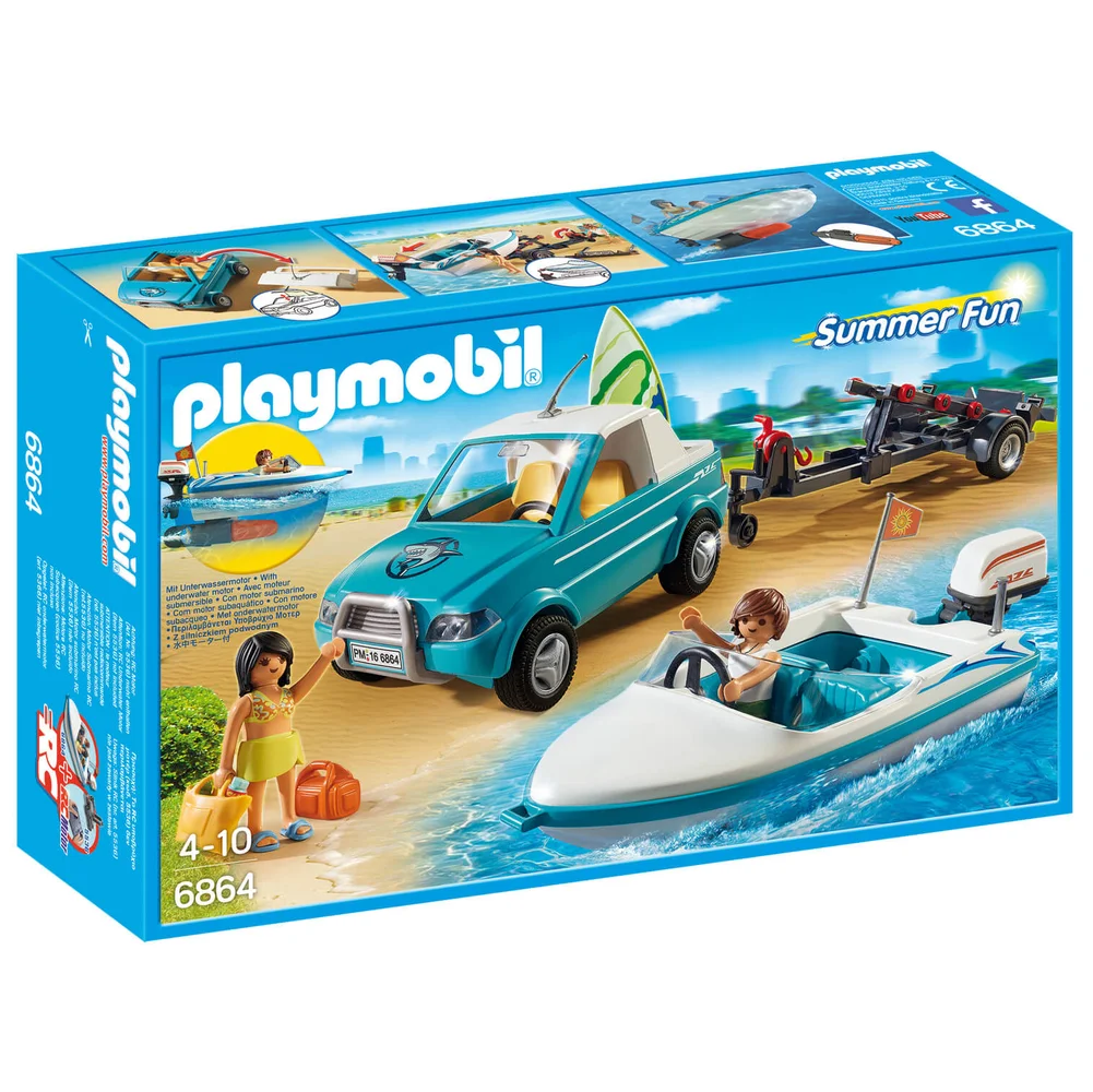 Voiture avec bateau et moteur submersible (6864) -Playmobil Image 1