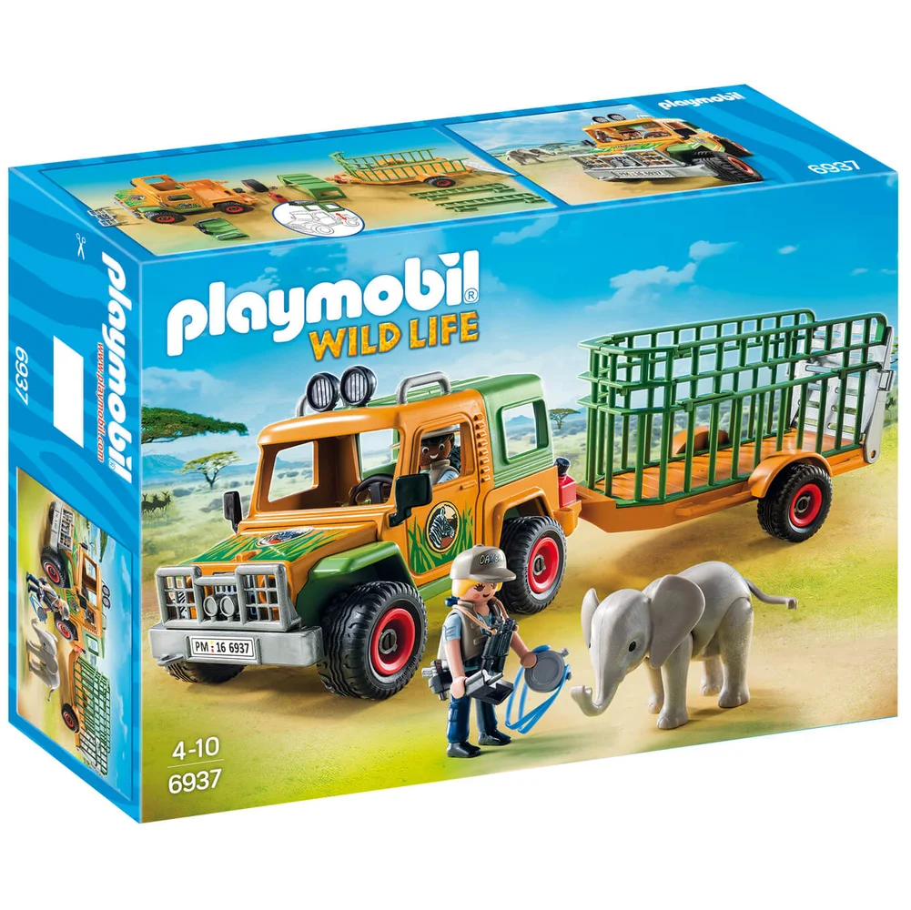 Véhicule avec éléphanteau et soigneurs - Playmobil (6937) Image 1
