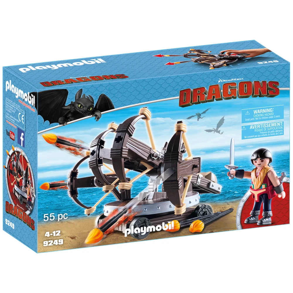 Eret et baliste à 4 projectiles de feu - Playmobil Dragons (9249) Image 1