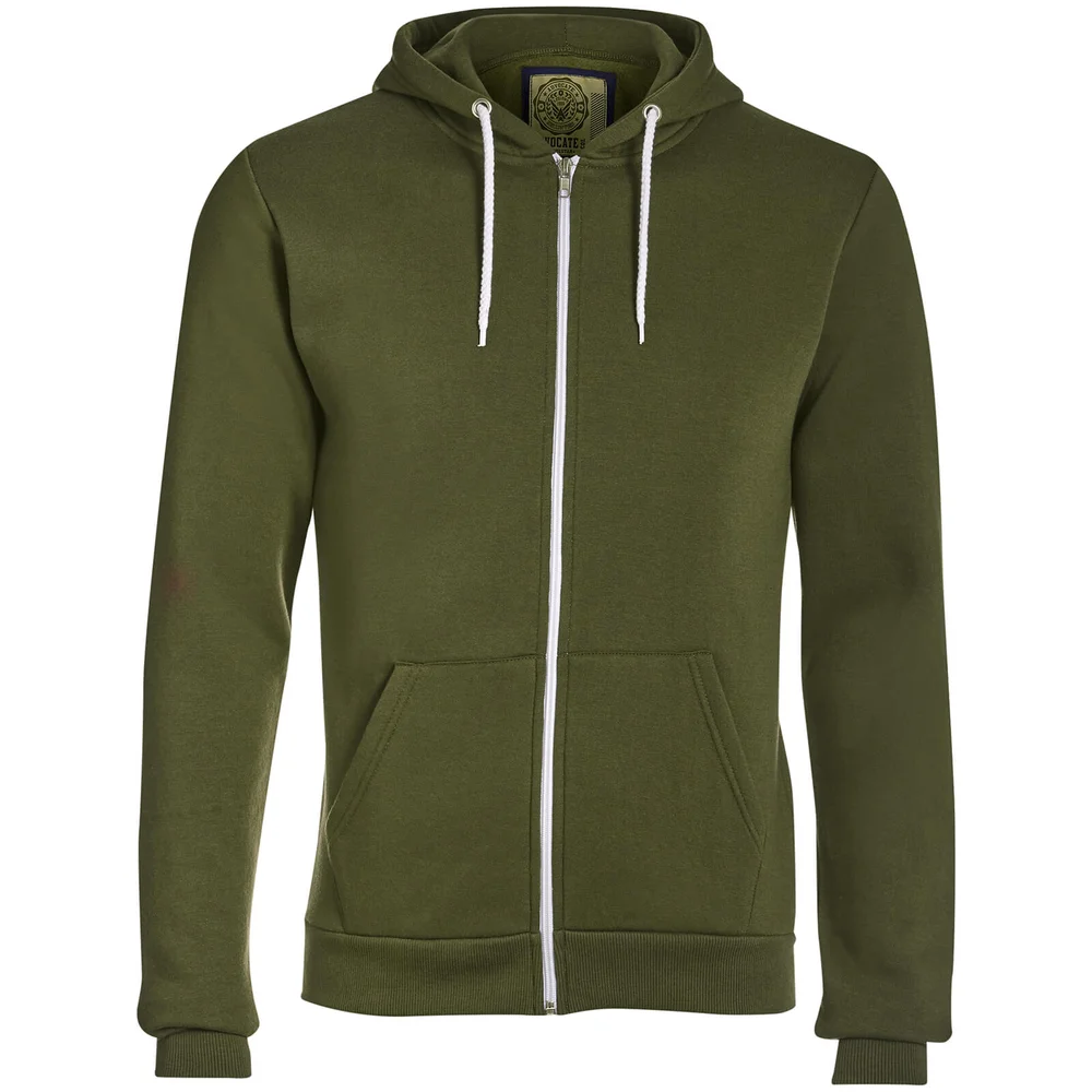 Sweat à Capuche Homme Berkley Fermeture Éclair Advocate - Kaki - S - Vert Citron Image 1