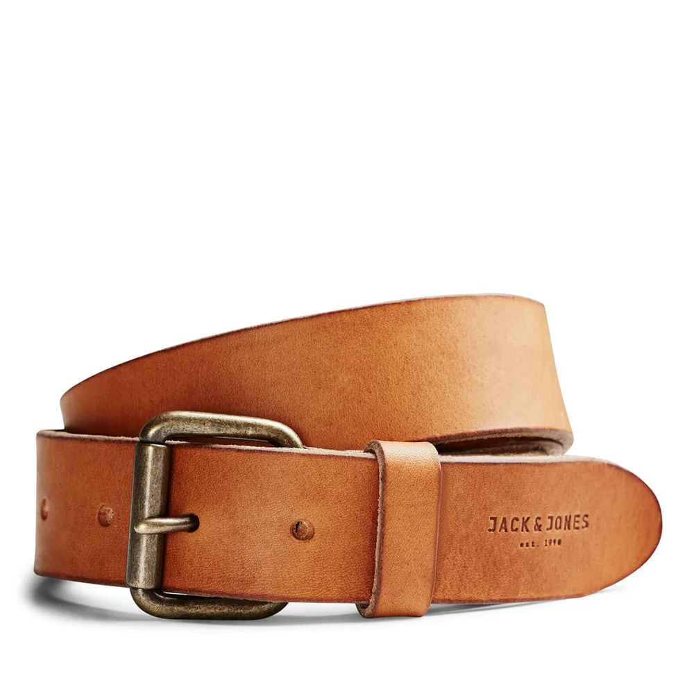 Ceinture Cuir Homme Jakob Jack & Jones - Marron Clair - S (80cm) - Brown Image 1