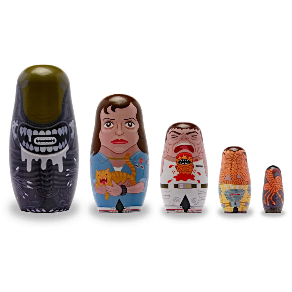 Alien Wooden Nesting Dolls Image 1