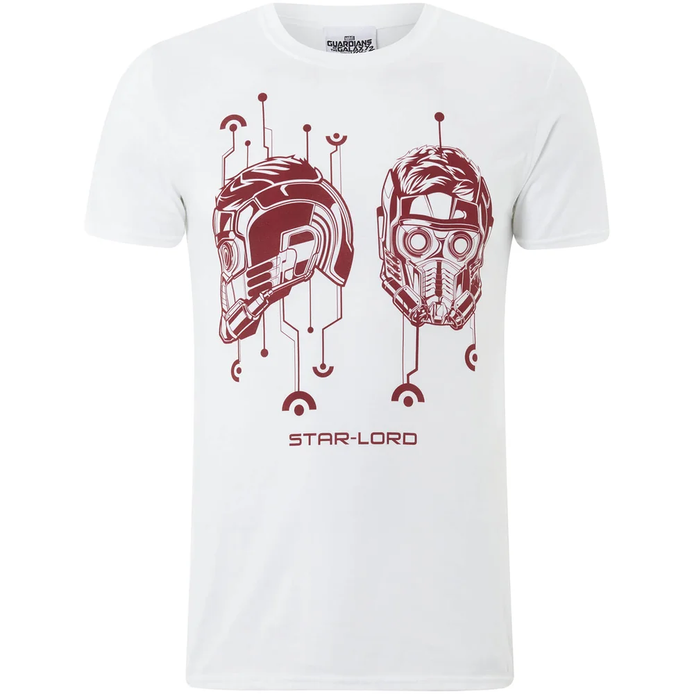 T-Shirt Homme Marvel Gardiens de la Galaxie Vol.2 Star Lord Insigne Rouge - Blanc - S - Gris Image 1