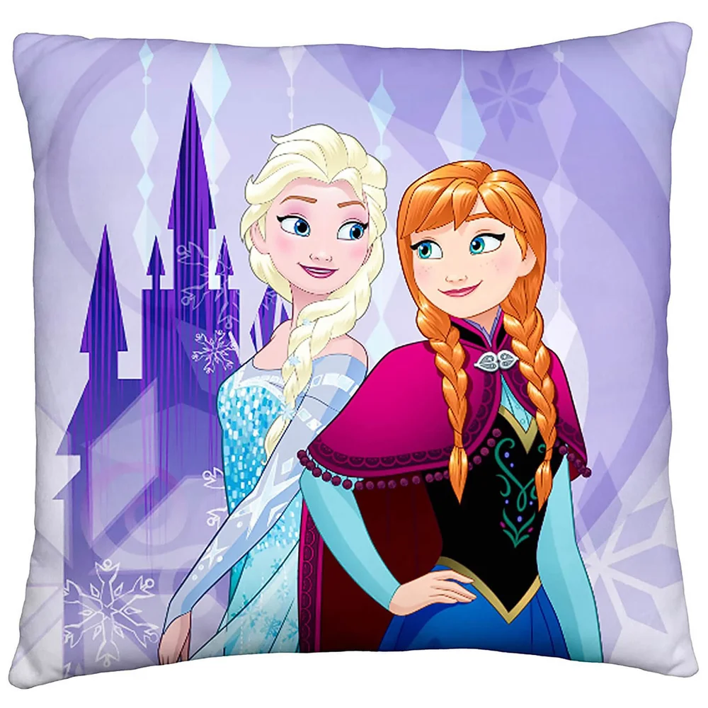 Coussin Réversible Carré La Reine des Neiges -Elsa, Anna et Olaf Image 1