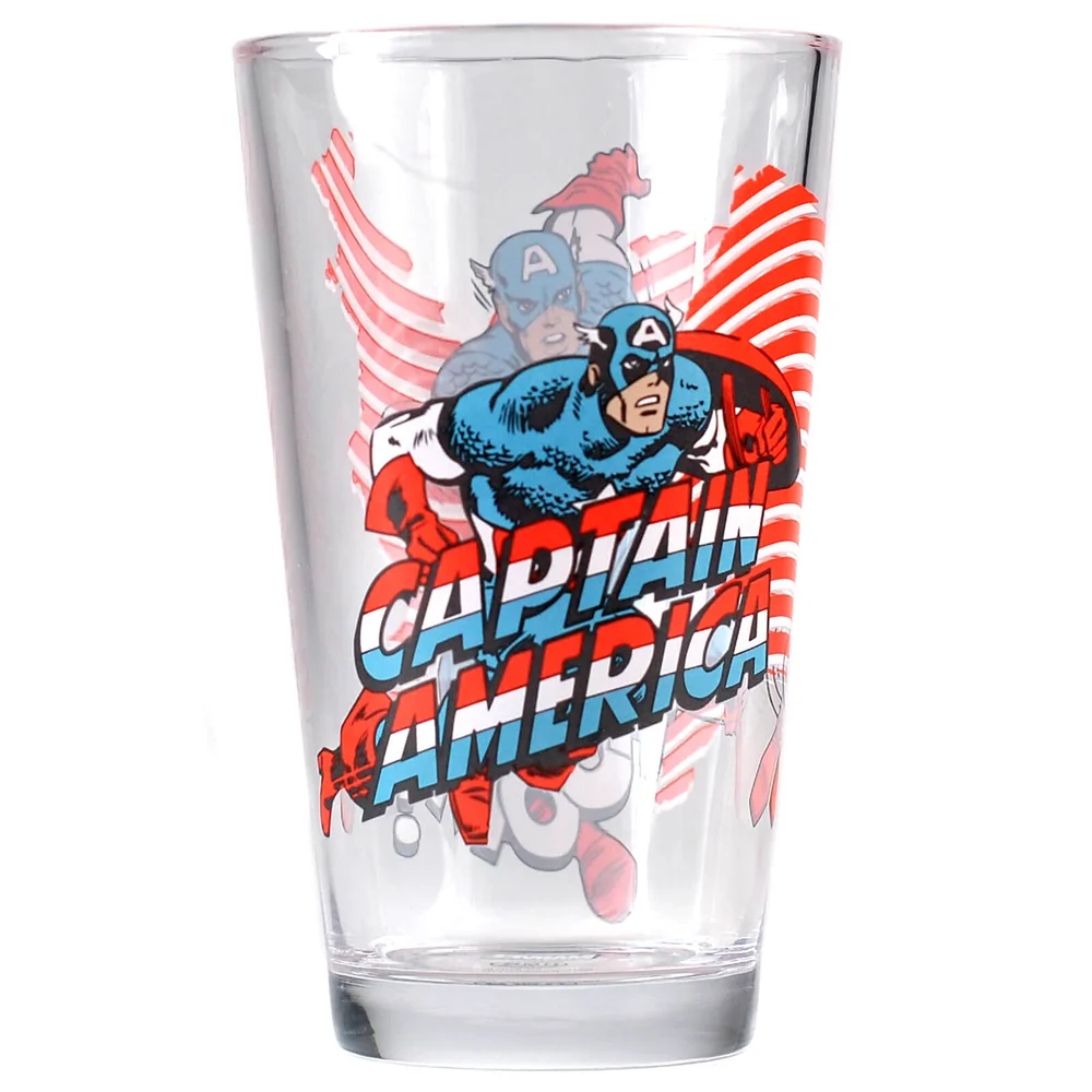 Grand Verre Marvel Captain America dans Boite Cadeau Image 1