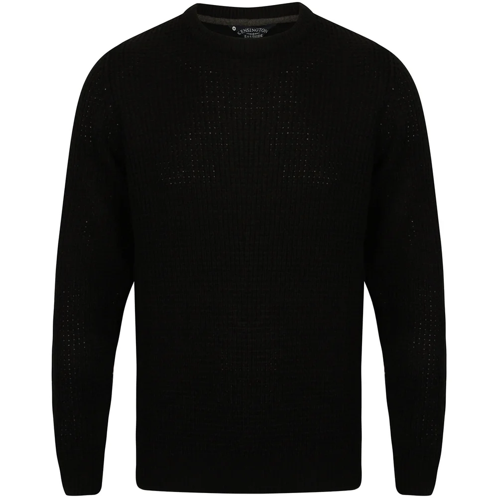 Pull Col Rond Homme Point Gaufré Kensington - Noir - M - Noir Image 1