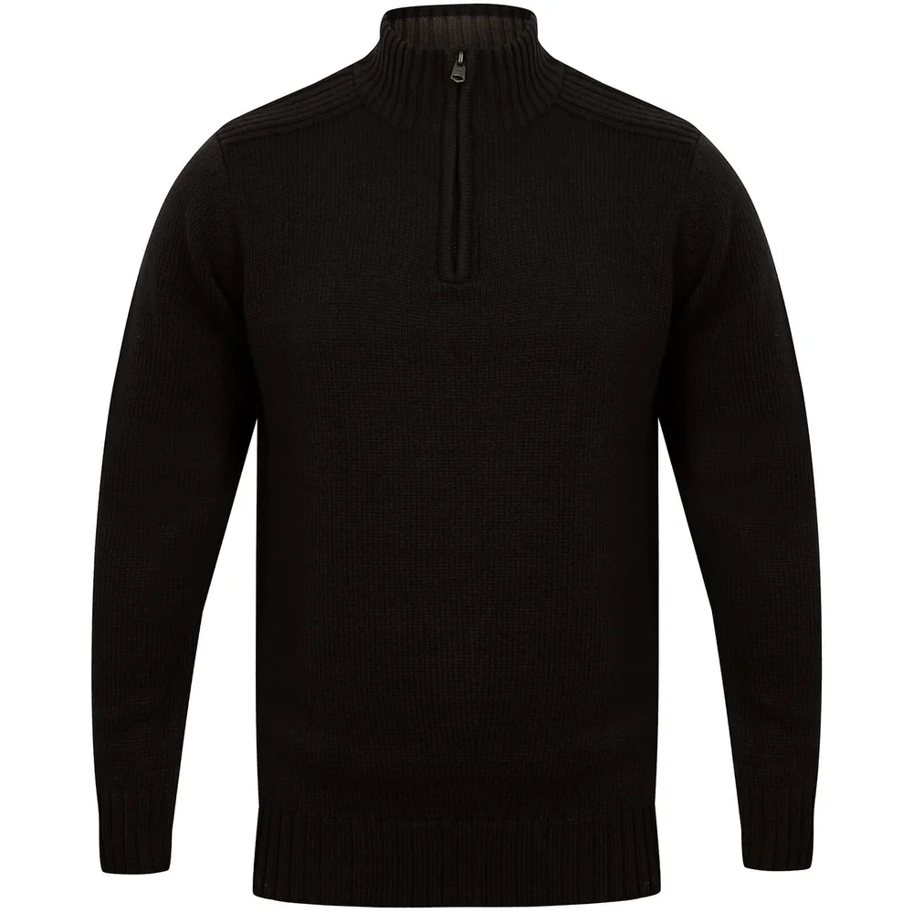 Pull Texturé à Fermeture Éclair Homme Kensington - Noir - M - Noir Image 1