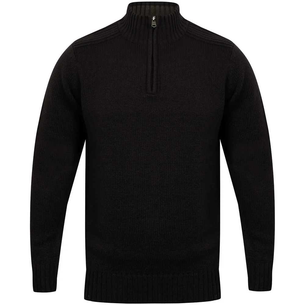 Pull Texturé Homme Fermeture Éclair Kensington - Bleu Marine - M - Bleu Image 1