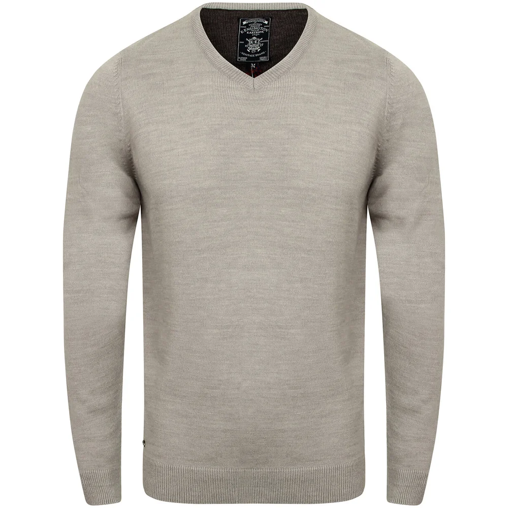 Pull Homme Col V Kensington - Gris Clair Chiné - M - Gris Image 1