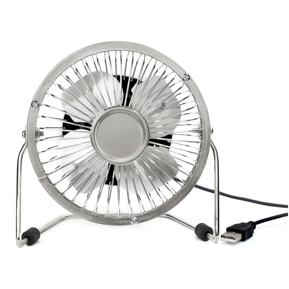 Ventilateur de Bureau en Métal USB - Argenté Image 1