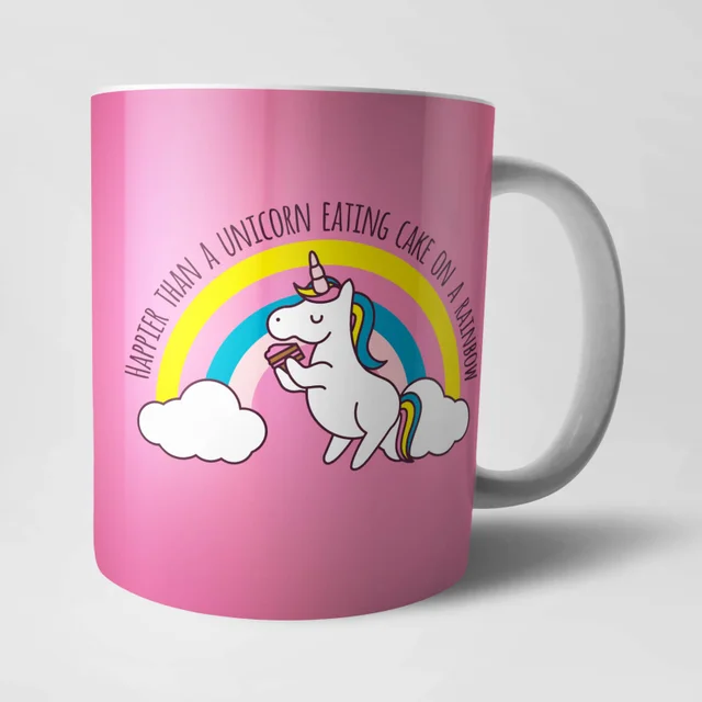 Tasse Licorne Arc-En-Ciel Et Gâteau