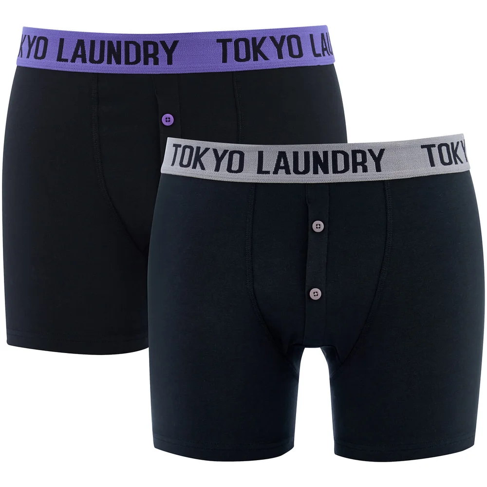 Lot de 2 Boxers Handley Tokyo Laundry - Violet / Noir - S - Noir Image 1