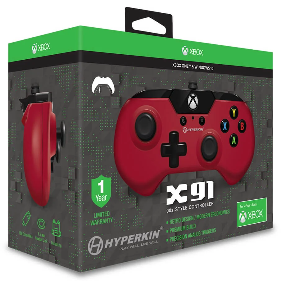 Manette X91 Hyperkin Années 90 XBOX 1 & PC - Rouge Image 1