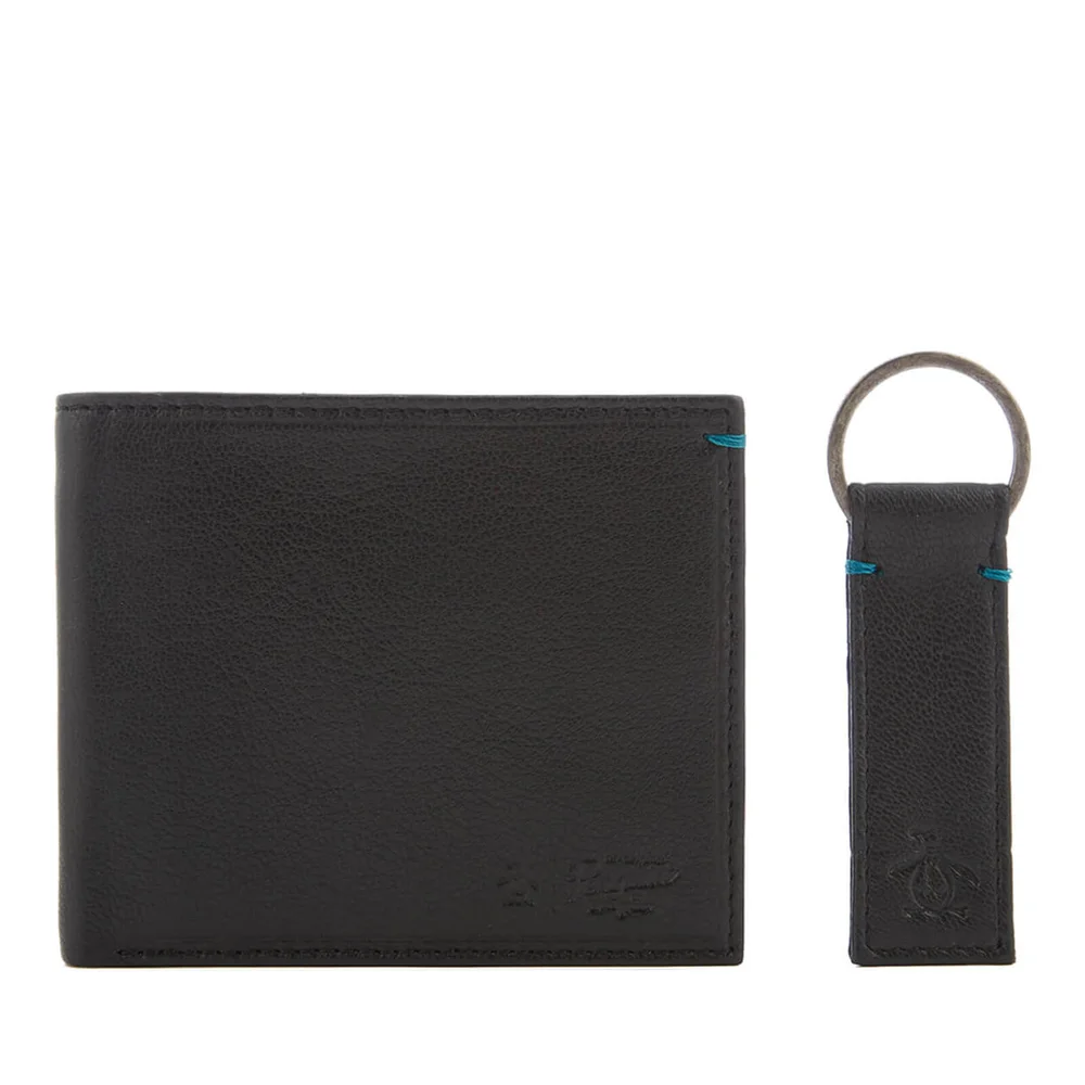 Coffret Portefeuille et Porte-Clef en Cuir Original Penguin - Noir Image 1