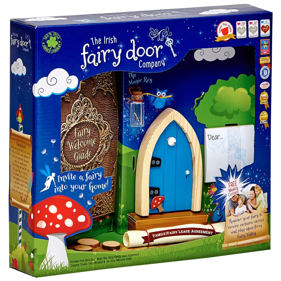 The Irish Fairy Door Company Arched Fairy Door - Blue (Slim) Image 1