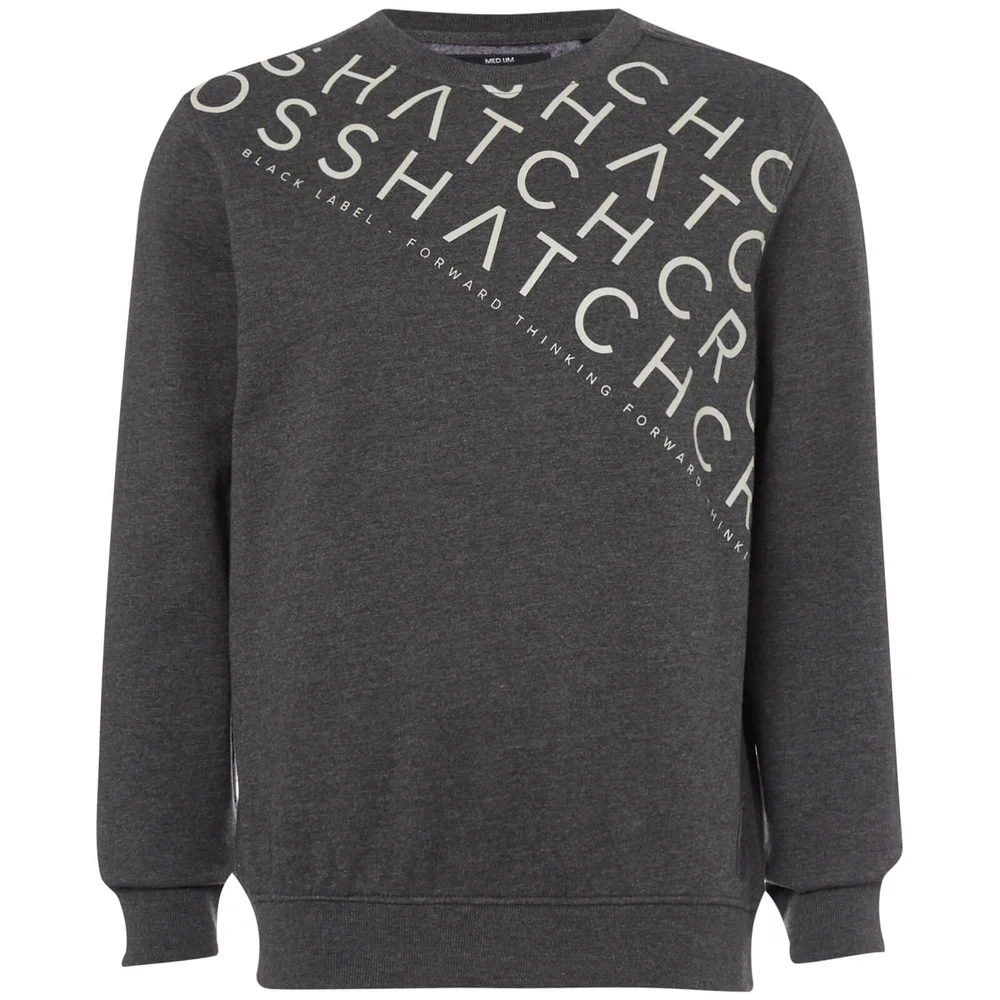 Sweat Homme Leeroy Crew Crosshatch - Gris Charbon - S - Gris Image 1