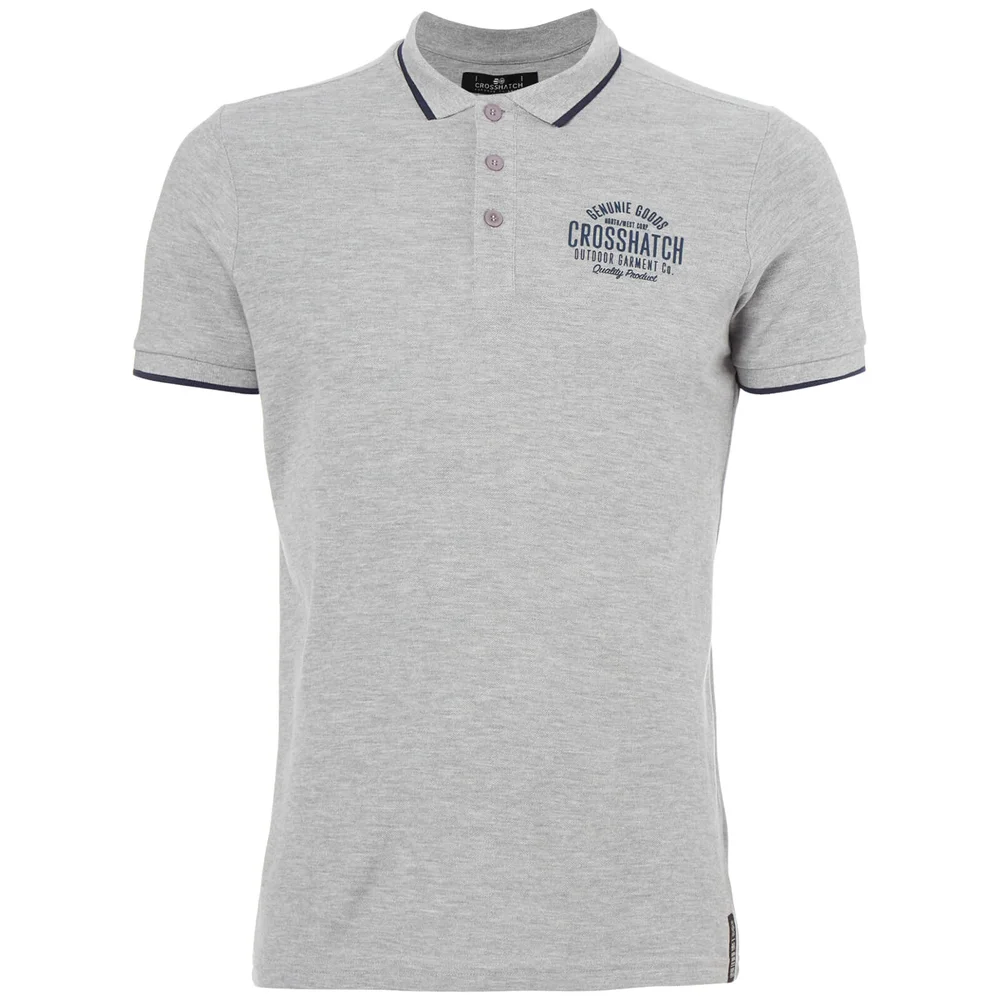 Polo Homme Seton Crosshatch - Gris Clair Chiné - S - Gris Image 1
