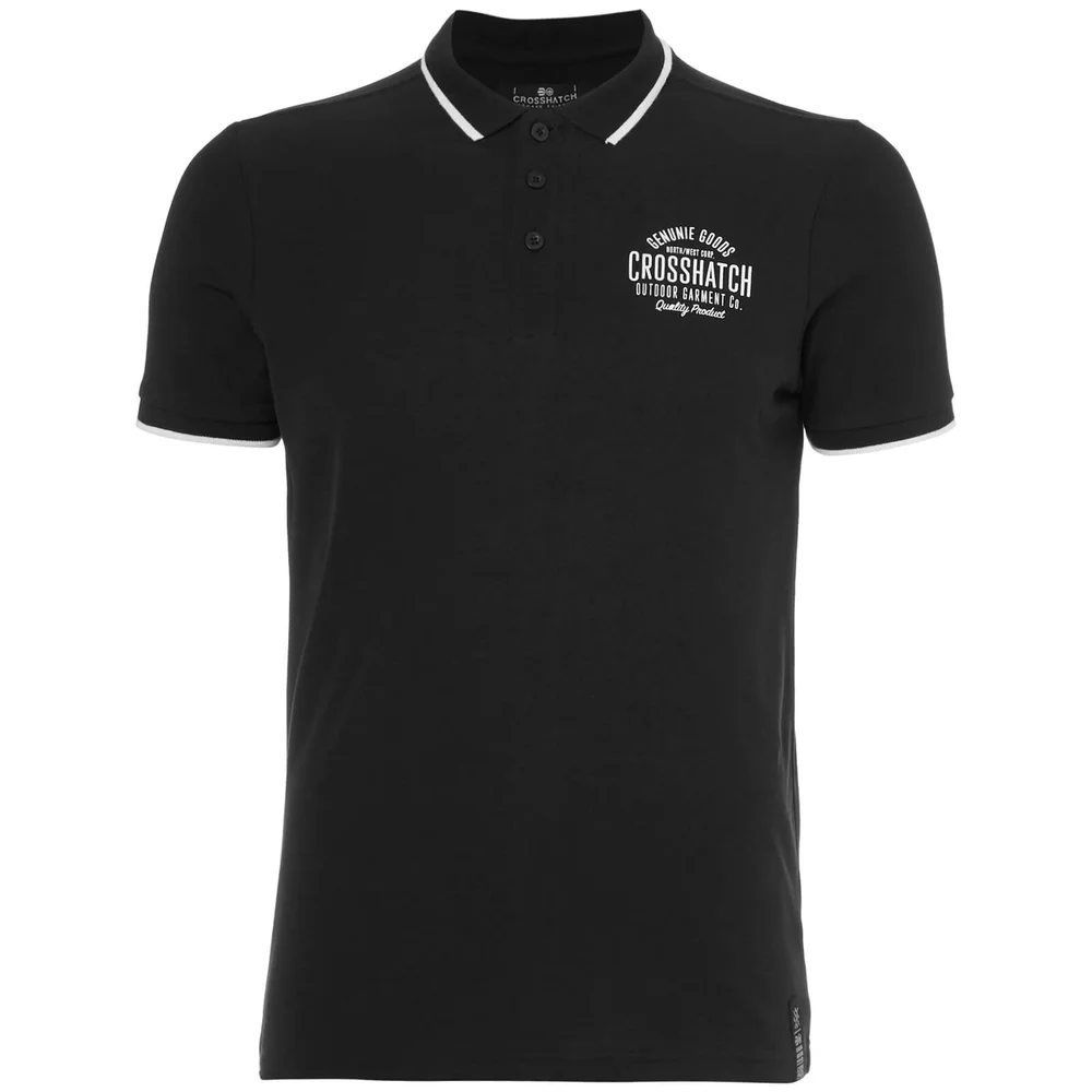 Polo Homme Seton Crosshatch - Noir - S - Noir Image 1