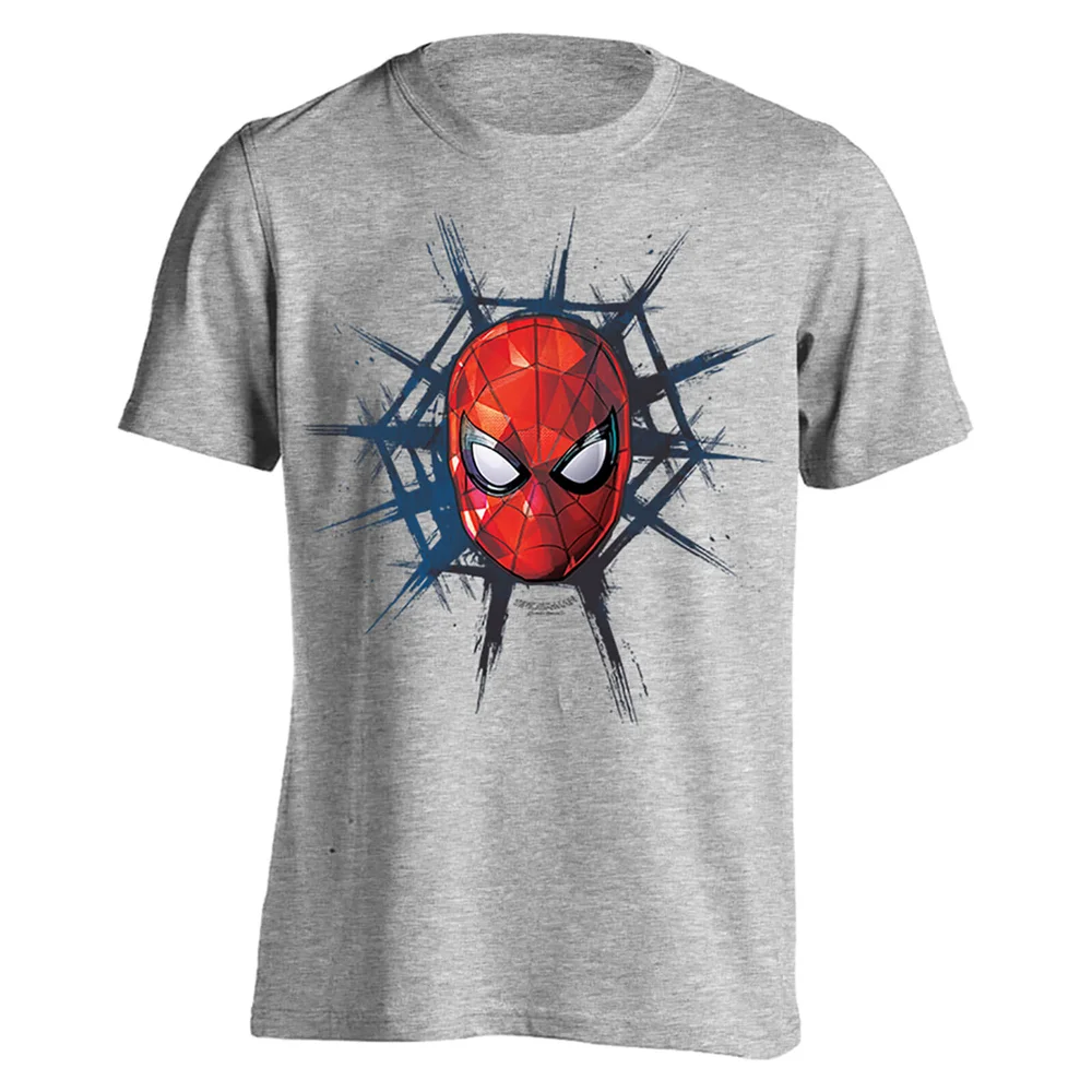 T-Shirt Hommes Spider-Man Toile d'Araignée Marvel - Gris Chiné - S - Gris Image 1