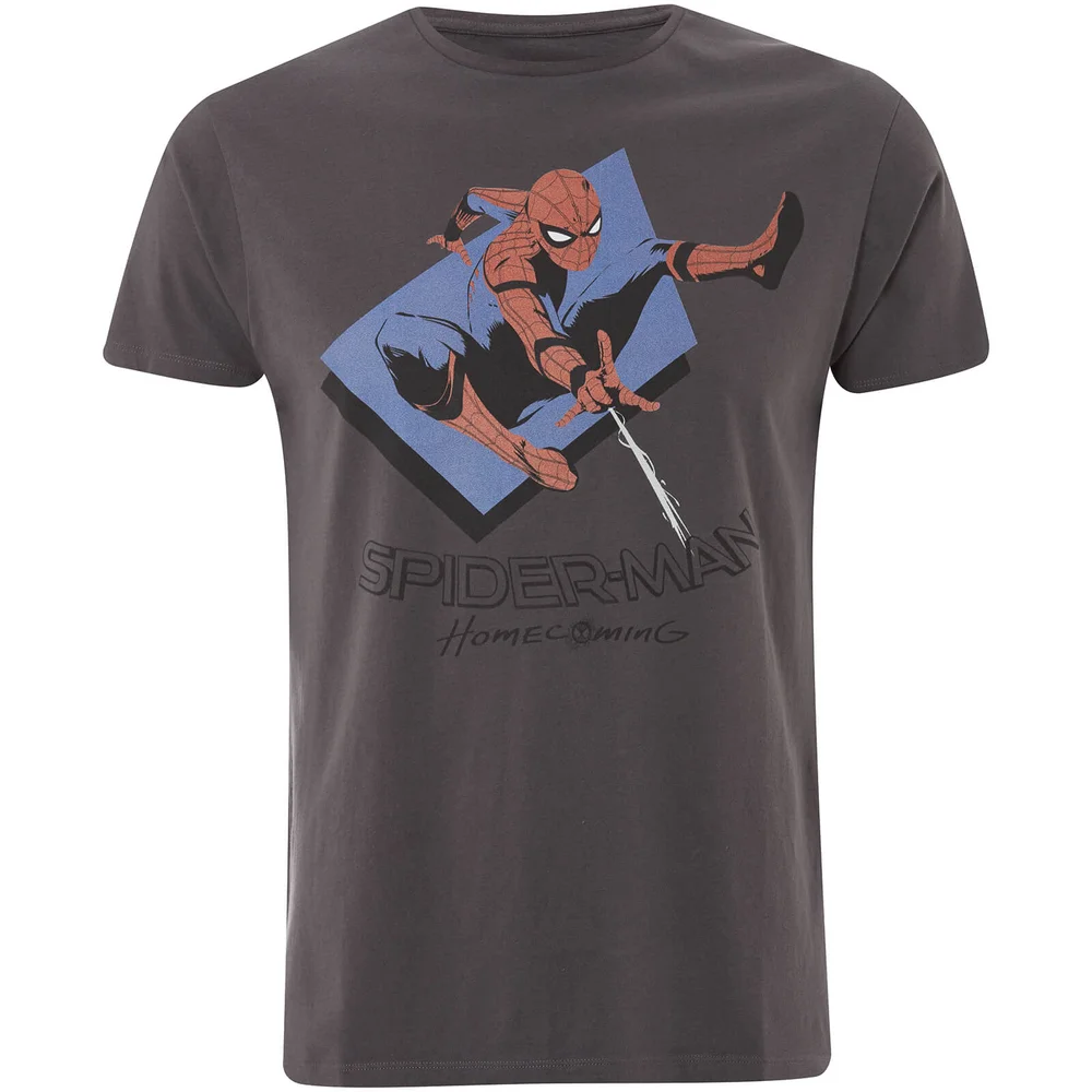 T-Shirt Homme Spider-Man Saut Marvel - Gris - S - Gris Image 1