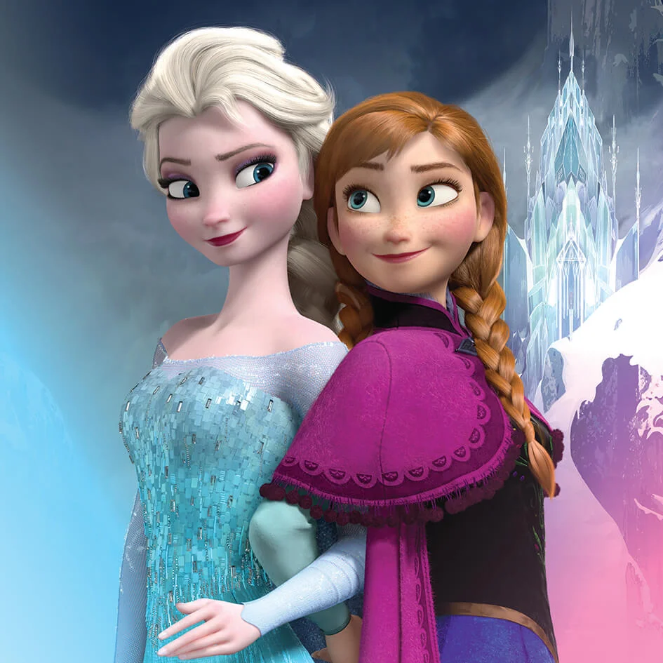 Affiche sur Toile la Reine des Neige Disney Elsa et Anna - 30 cm x 30 cm Image 1
