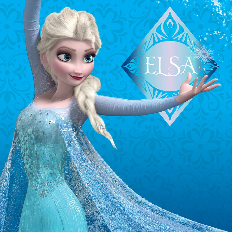 Affiche sur Toile la Reine des Neige Disney Elsa - Bleu 30 cm x 30 cm Image 1