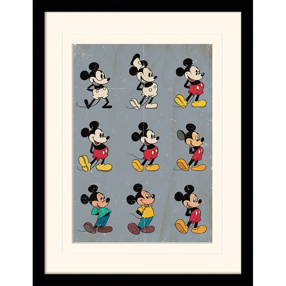 Impression Encadrée Évolution de Mickey Mouse - 30 cm x 40 cm Image 1