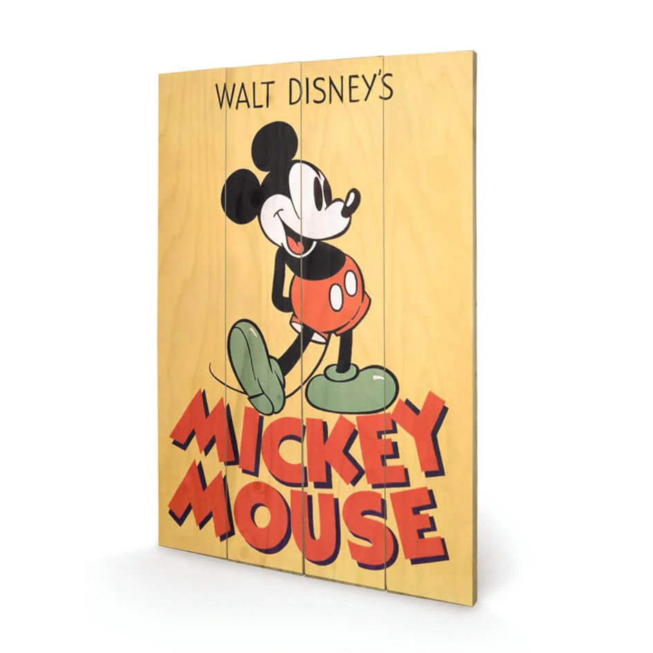Affiche en Bois Mickey Mouse Disney 40 x 39 cm Image 1