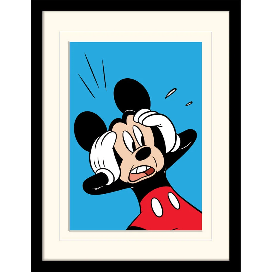 Affiche Encadrée Mickey Mouse Choqué - 30 cm x 40 cm Image 1