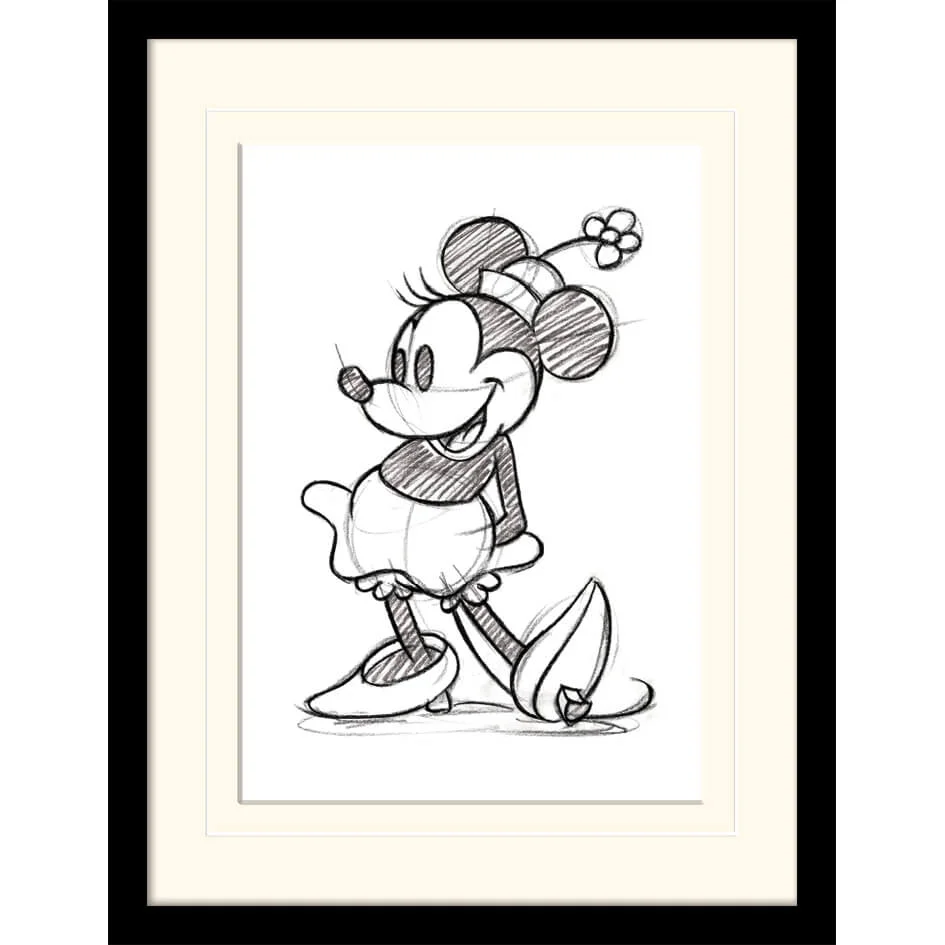 Affiche Encadrée Croquis de Minnie Mouse - 30 cm x 40 cm Image 1