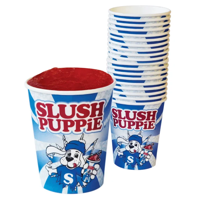 Verres en Carton Slush Puppie (Lot de 20) - Avec Pailles