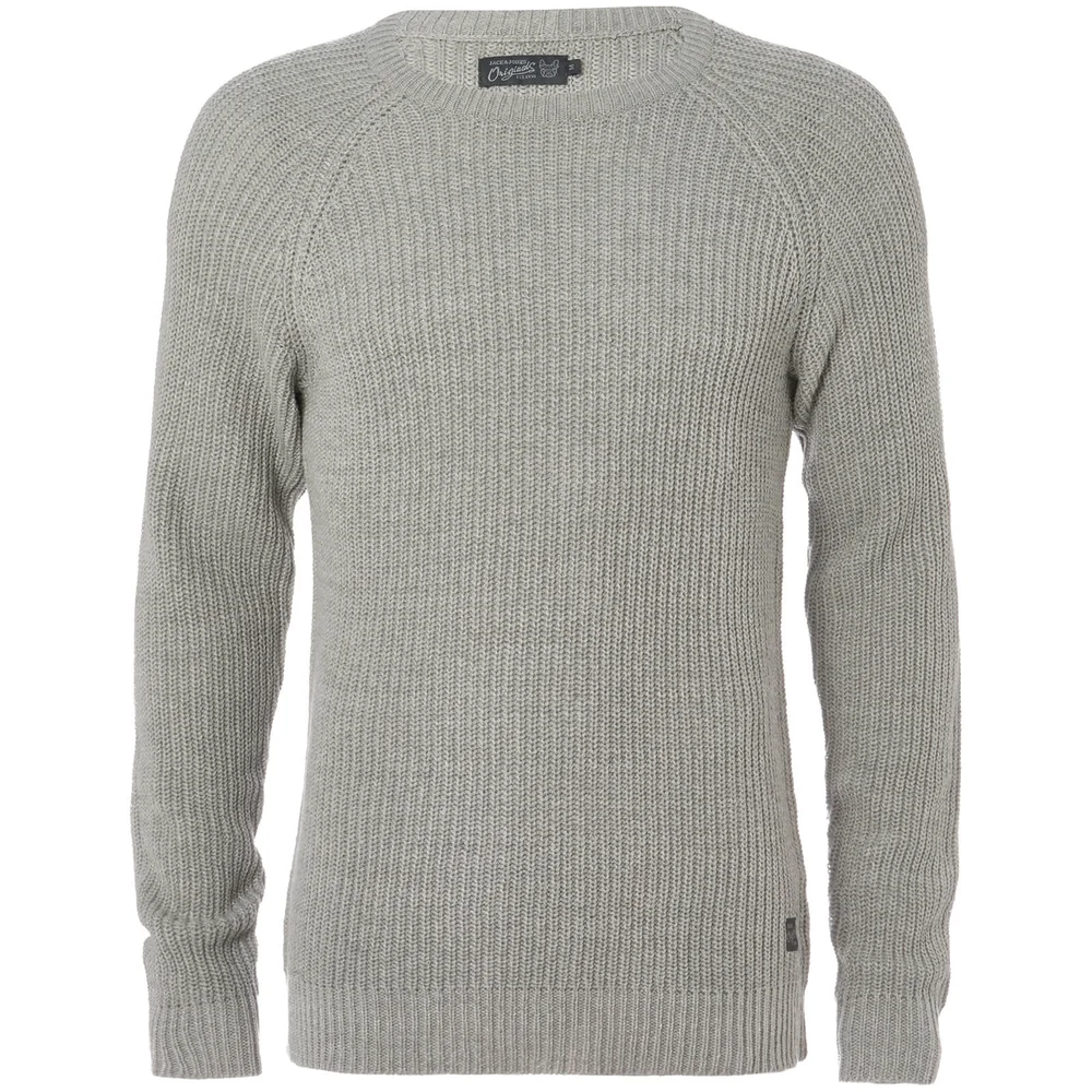Pull Homme Originals Panel Rib Raglan Jack & Jones - Gris Clair - S - Gris Image 1
