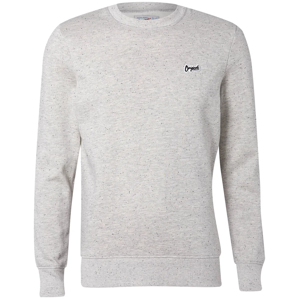 Pull Homme Originals Nepped Logo Jack & Jones - Gris Chiné - S - Gris Image 1