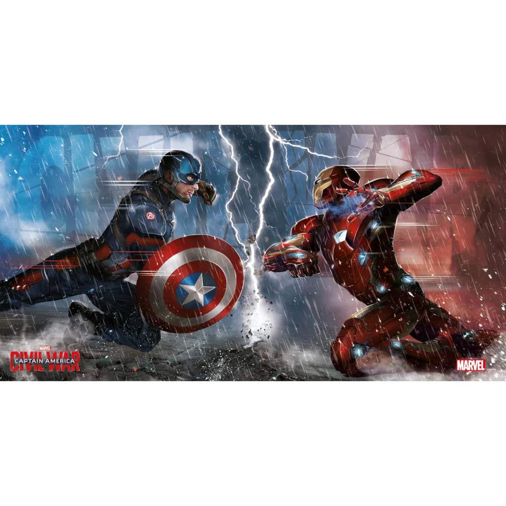 Affiche en Verre Captain America Civil War - Duel (60 x 30cm) Image 1