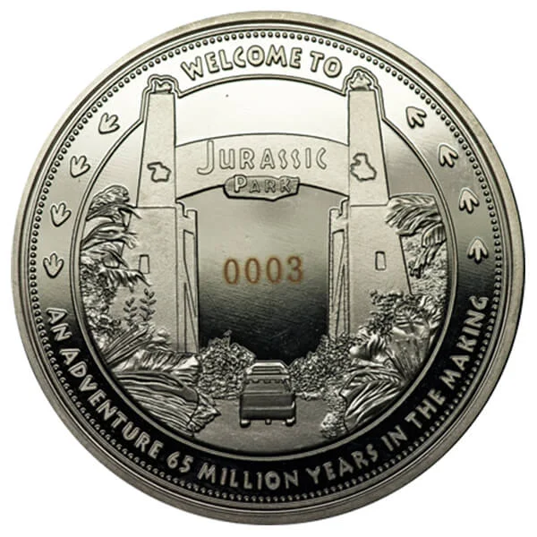 Pièce de Collection Jurassic Park “Welcome To” - Édition Argentée Exclusive pour Zavvi Image 1