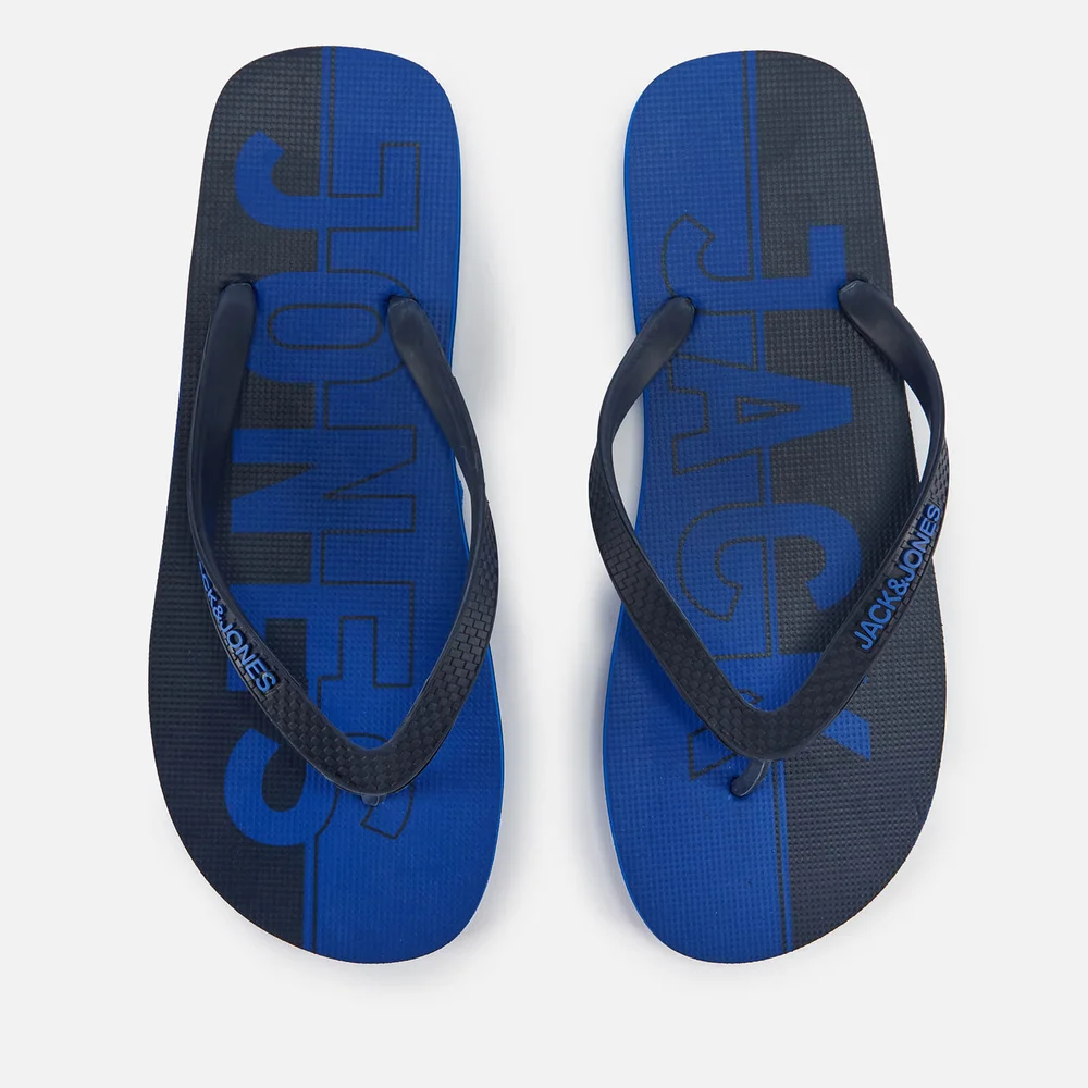 Jack & Jones Men's Logo Flip Flops - Turkish Sea/Navy Blazer - UK 6-7/EU 40-41 - Bleu Image 1