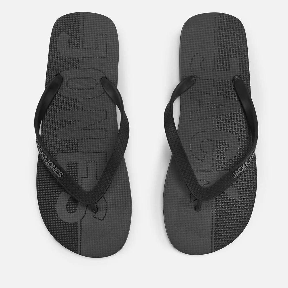 Jack & Jones Men's Logo Flip Flops - Anthracite/Castlerock - UK 6-7/EU 40-41 - Noir Image 1