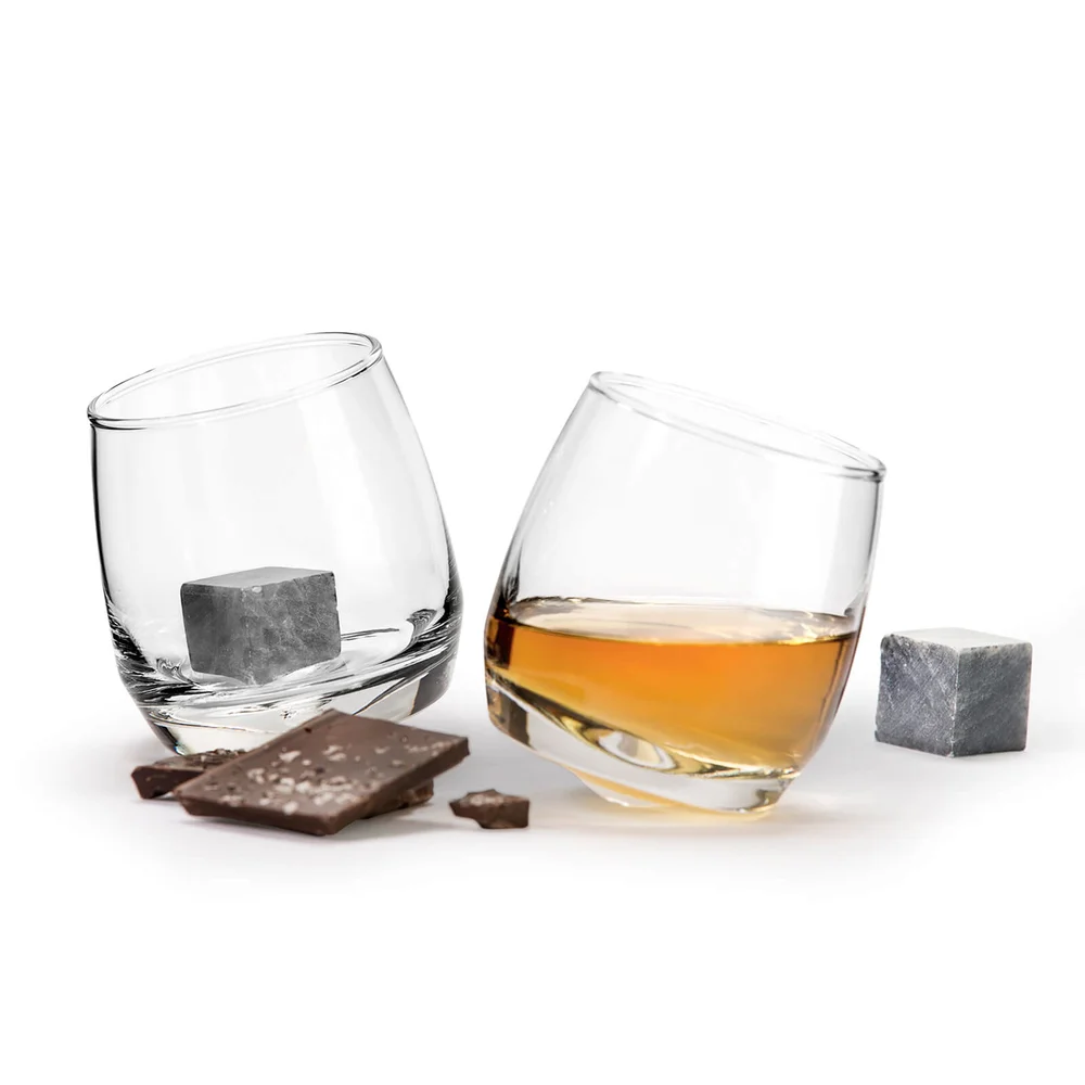 Verres à Whisky Toupie et Pierres à Glaçon - ( Lot de 2) Image 1