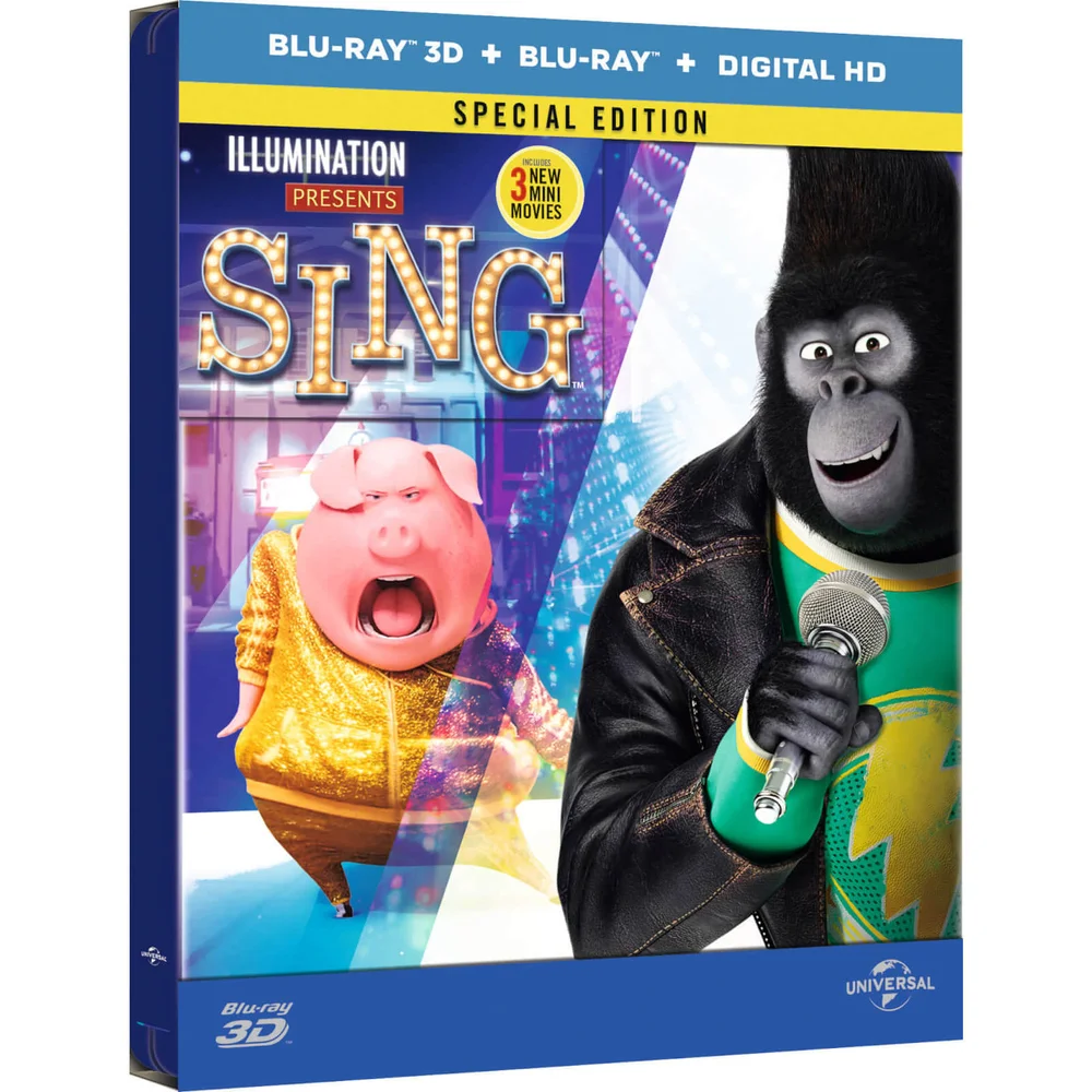 Tous en scène 3D (+ Version 2D) Steelbook Édition Exclusive Limitée pour Zavvi Image 1