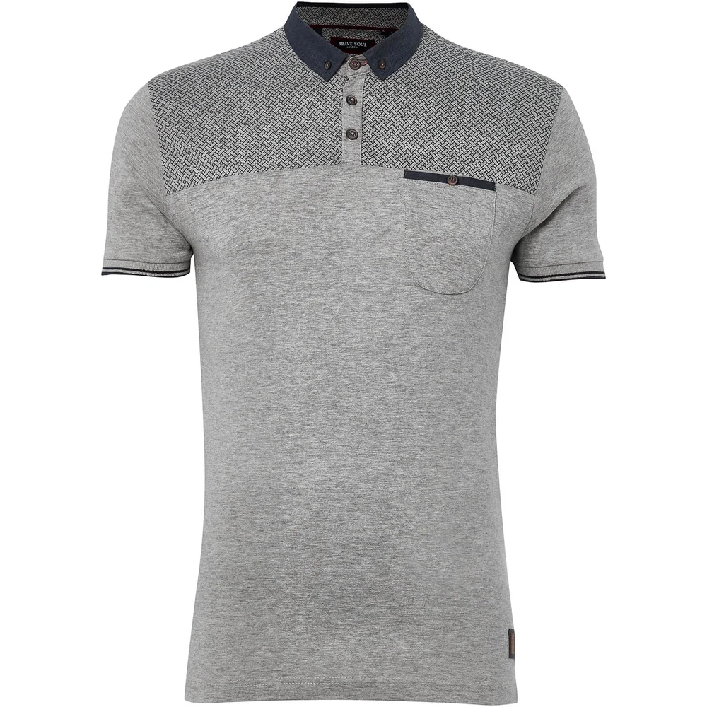 Polo Homme Aqua Brave Soul - Gris Clair Chiné - S - Gris Image 1