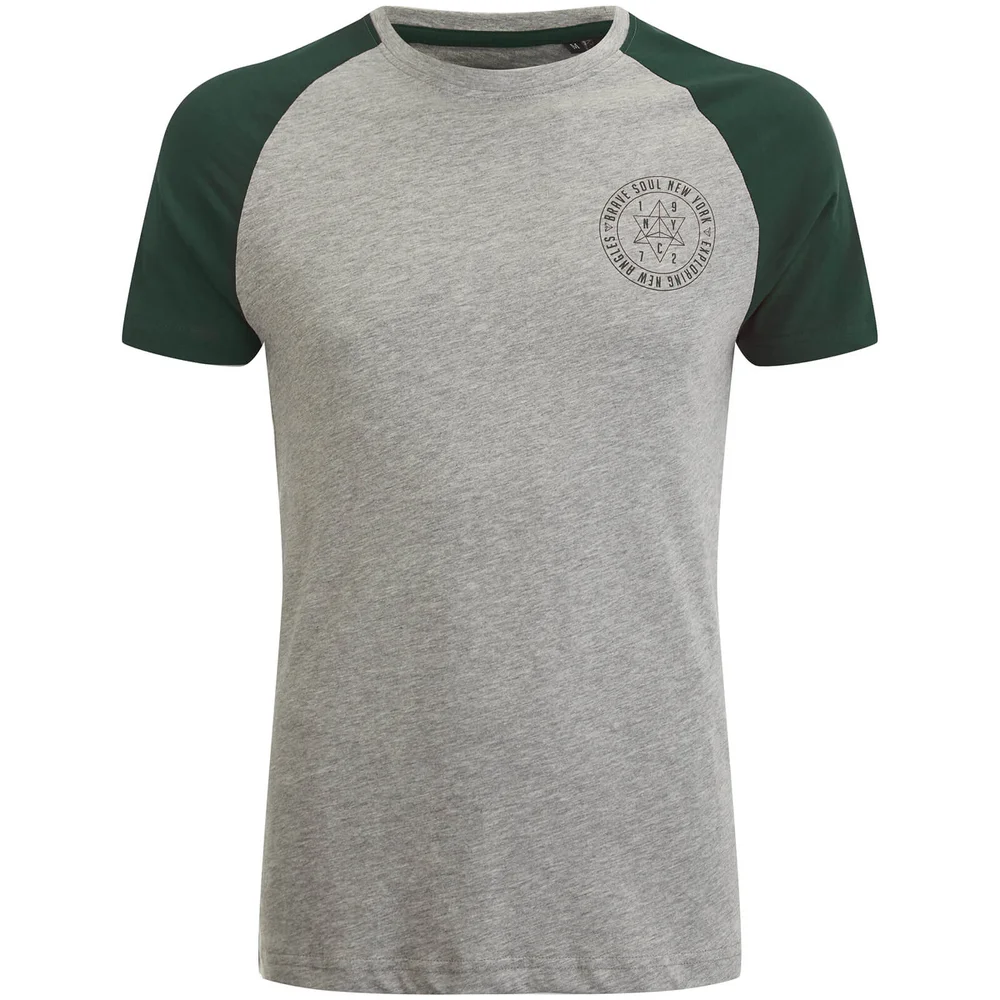 T-Shirt Homme Everest Raglan Brave Soul - Écru/ Rouge Brique - S - Pierre Image 1