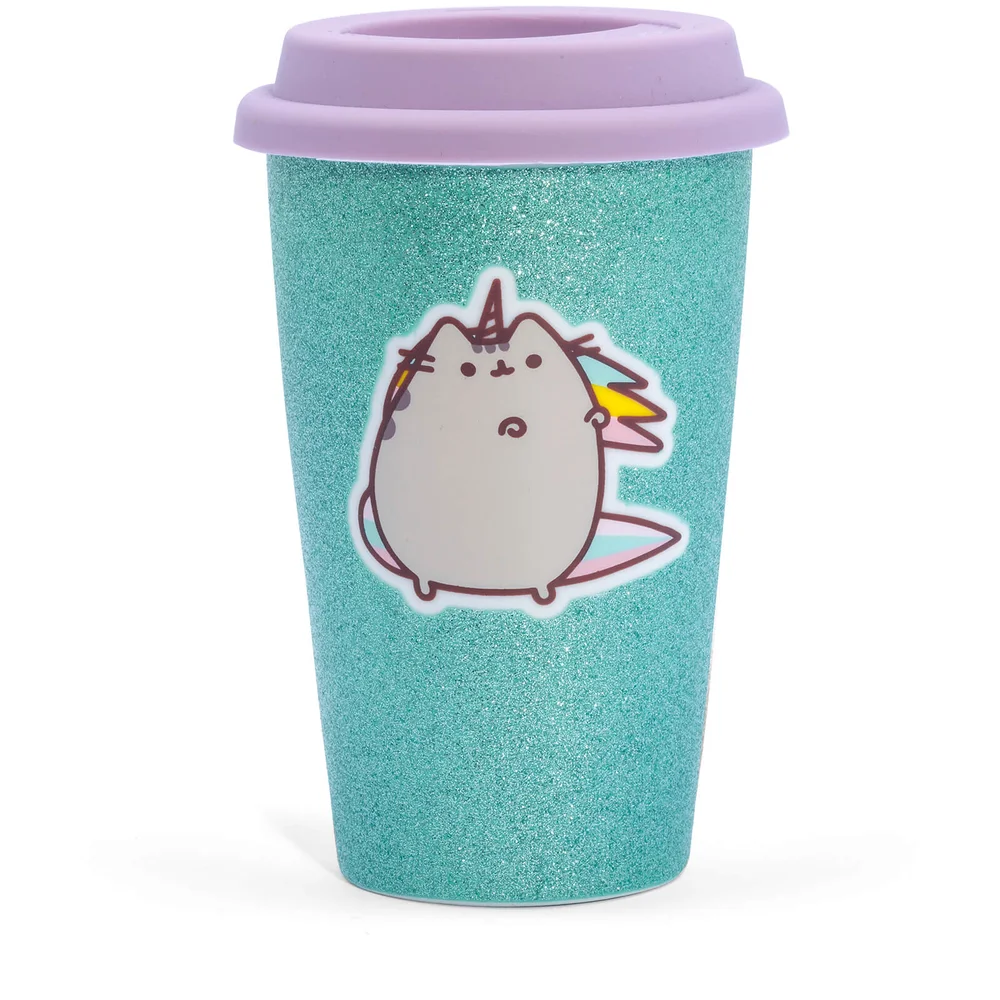 Tasse De Voyage Pusheen Licorne - Bleu Turquoise à Paillettes 275 ml Image 1
